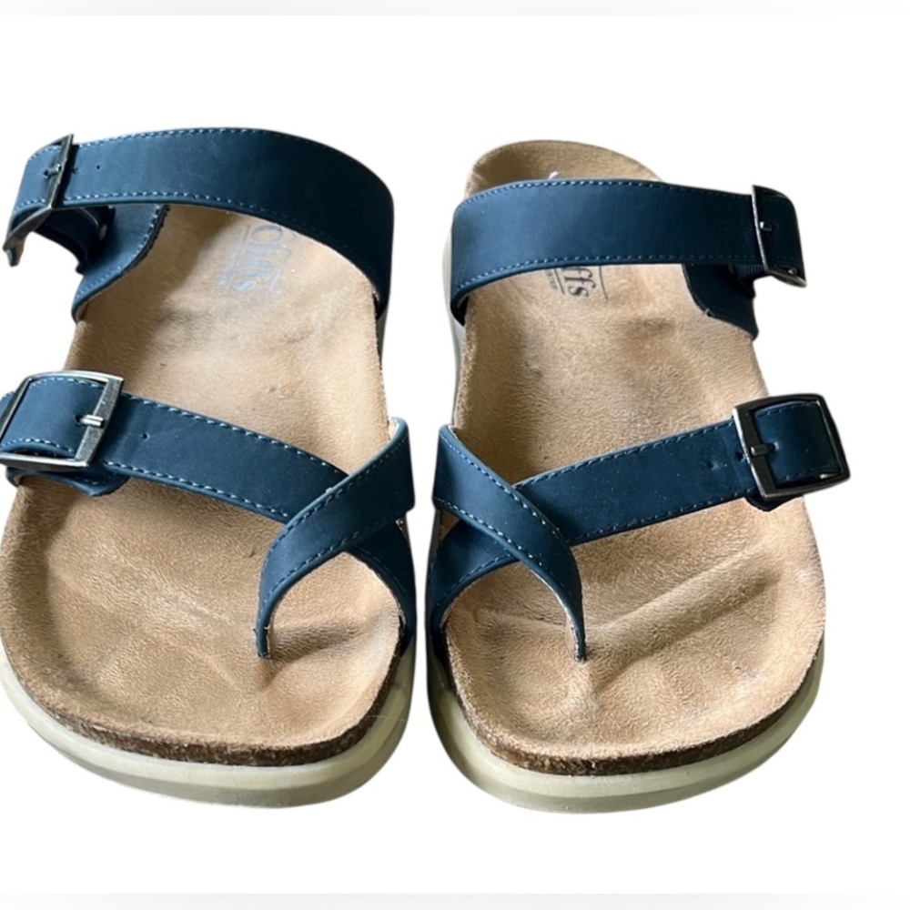 Cliffs White Mountain Blue Womens Double Buckle Sandals 7 M very good condition